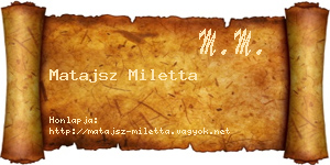 Matajsz Miletta névjegykártya